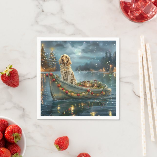 Serviette En Papier Voyage de fête de Noël du Setter Anglais (En situation)