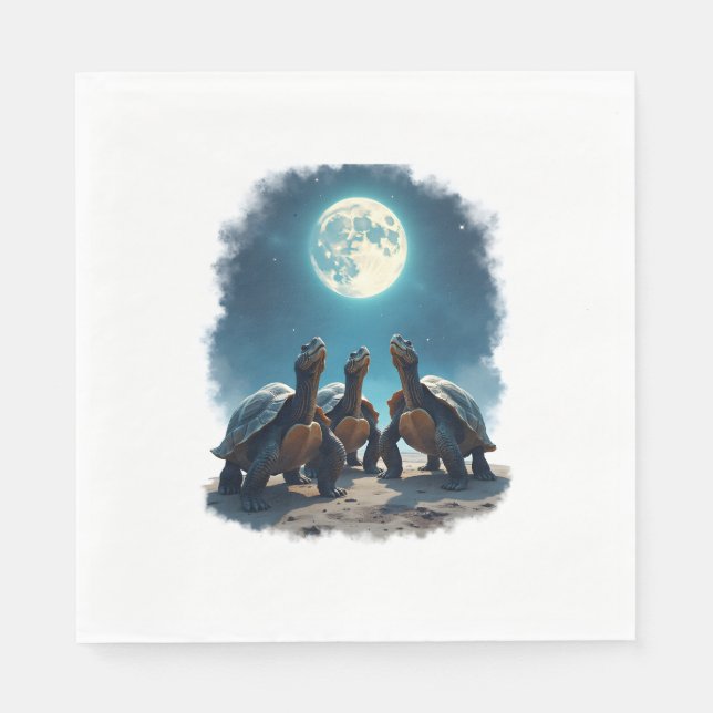 Serviette En Papier Voyage de trois tortues à Moon Wildlife Mountain (Devant)