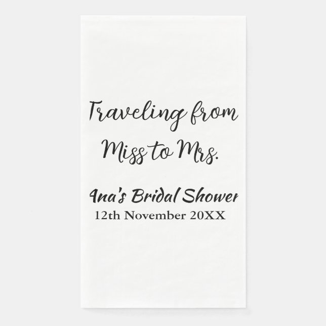 Serviette En Papier Voyage enterrement de vie de jeune fille ajouter n (Devant)