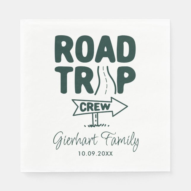 Serviette En Papier Voyage sur route Événement familial annuel Papier  (Devant)