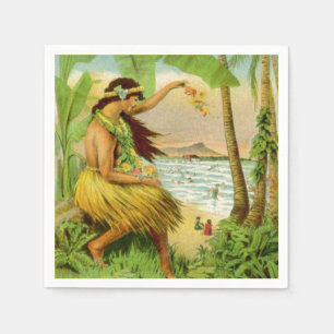 Serviette En Papier Voyage vintage en Hawaï