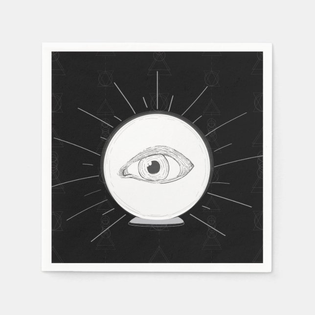 Serviette En Papier Voyant de voyant Fortune Yeux Esotérique Crystal B (Devant)
