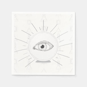 Serviette En Papier Voyant de voyant Fortune Yeux Esotérique Crystal B