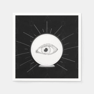 Serviette En Papier Voyante Œil de Voyant Boule de Cristal Ésotérique