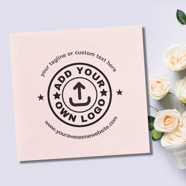 Serviette En Papier Vrac logo personnalisé rose vif (Créateur téléchargé)