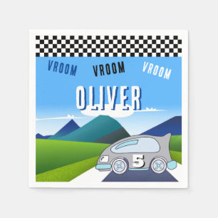 Serviette En Papier Vroom Vroom Racing Voiture Road Boy Anniversaire