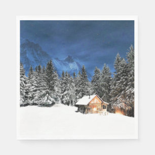 Serviette En Papier Vue de la montagne du Cabine du journal