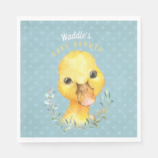 Serviette En Papier Waddle McQuackers Baby shower de canard mignon (Devant)