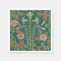 Walter Crane Fleur de Lys et Rose Florale Vintage