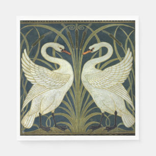 Serviette En Papier Walter Crane Swan & Rush et Iris Victorien 