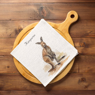 Serviette En Papier Wanderer extérieur : aquarelle Kangaroo personnali
