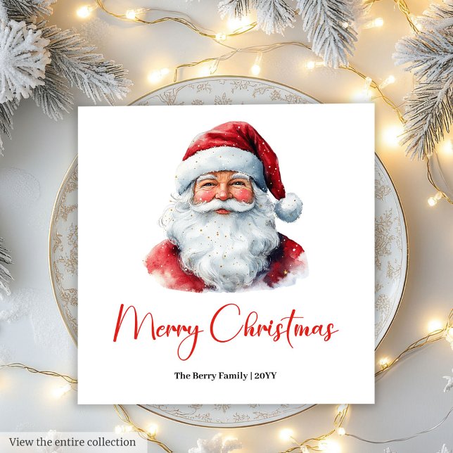 Serviette En Papier Warmish Santa Claus Cozy Red Green Holiday Napkin (Warmish Santa Claus Cozy Red Green Holiday Napkin)
