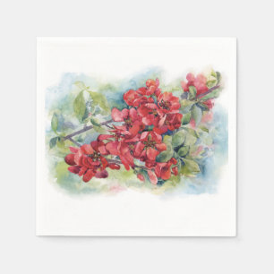 Serviette En Papier Watercolor apple quince flower flowers tree weddin