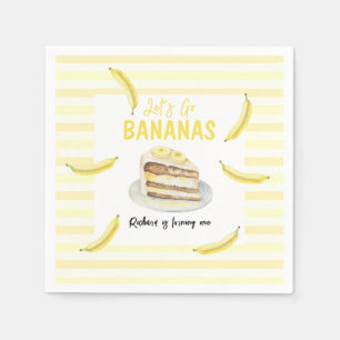 Serviette En Papier Watercolor Banana Cake fête d'anniversaire