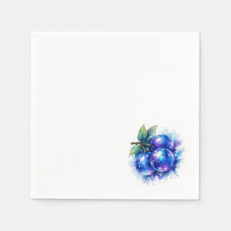 Serviette En Papier Watercolor Blueberry Cute Party Event Napkins