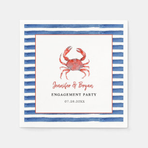 Serviette En Papier Watercolor Crabe Parti d'engagement pour les fruit
