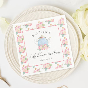 Serviette En Papier Watercolor Floral Tea Party BABY SHOWER