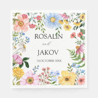 Serviette En Papier watercolor floral Wedding Napkins