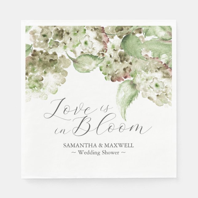 Serviette En Papier Watercolor Hydrangea Flowers Wedding Shower (Devant)