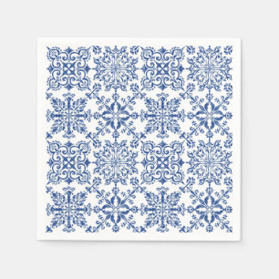 Serviette En Papier Watercolor Mandala Azure Hard plastique dessous de