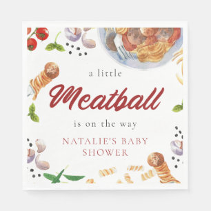Serviette En Papier Watercolor Meatball Baby shower italien