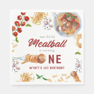 Serviette En Papier Watercolor Meatball Italien 1er anniversaire
