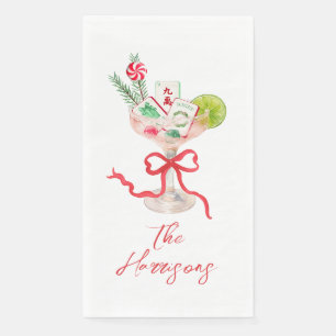 Serviette En Papier Watercolor Merry Mahjong Christmas Cocktail Party