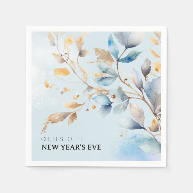Serviette En Papier Watercolor New Year's Eve Party  (Devant)