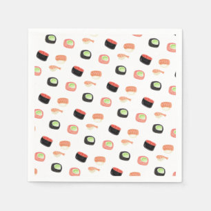 Serviette En Papier Watercolor Sushi Party Hibachi Sushi
