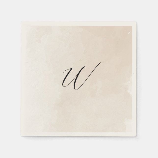 Serviette En Papier Watercolor Wedding Initial Napkin (Devant)