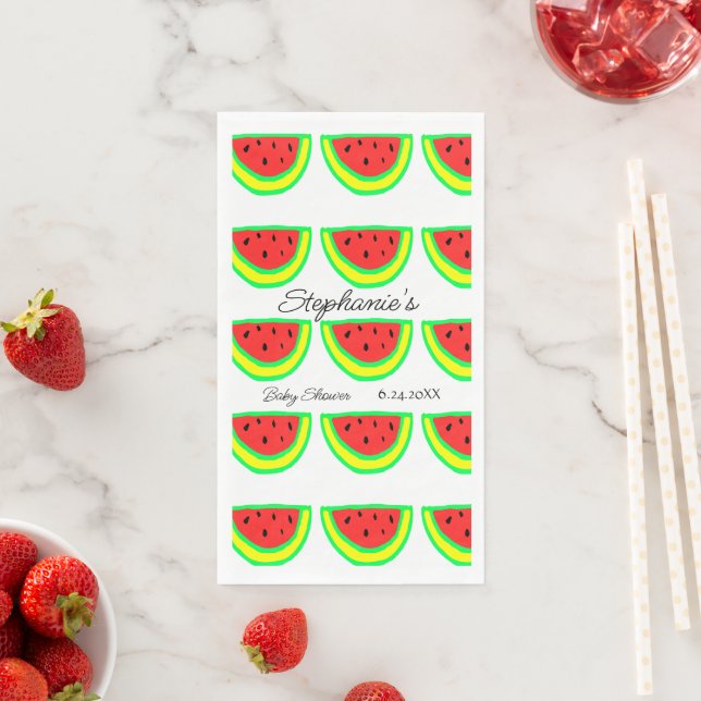 Serviette En Papier Watermelon Motif Baby shower Garçons Filles Person (En situation)