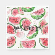 Watermelon Sweet Baby Girl Baby shower serviettes