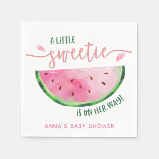 Serviette En Papier Watermelon Un petit Sweetie est sur le chemin