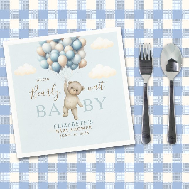 Serviette En Papier We Can Bearly Wait Baby, Cute Bear Baby Shower  (Créateur téléchargé)
