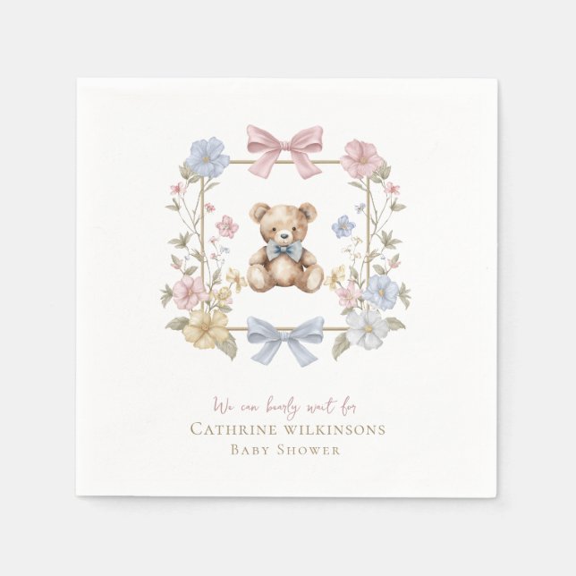 Serviette En Papier we can bearly wait baby shower  (Devant)