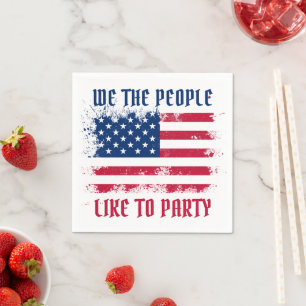 Serviette En Papier We people Funny Distressed USA Drapeau Juillet 4