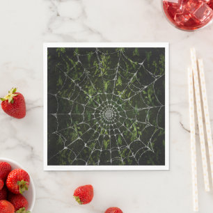 Serviette En Papier Web gothique argenté désorganisé