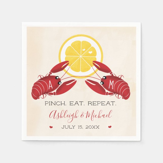 Serviette En Papier Wedding shower à ébullition  serviettes Monogramme (Devant)