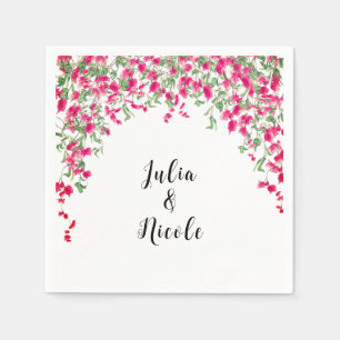 Serviette En Papier Wedding shower forestier tropical des Bougainvilli