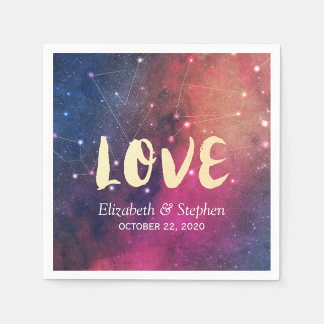 Serviette En Papier Wedding shower Gorgeous Star Nebula Constellations (Devant)