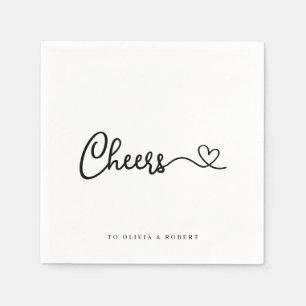 Serviette En Papier Wedding shower minimaliste noir blanc bravo