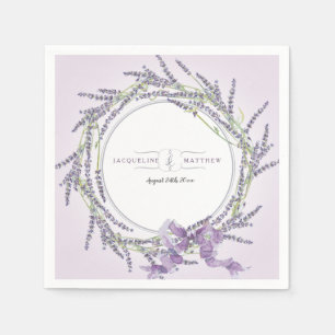 Serviette En Papier Wedding shower nuptiale aquarelle Lilac Lavender
