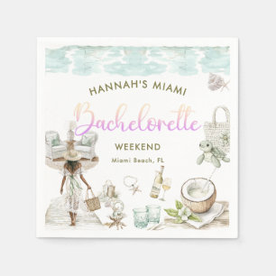 Serviette En Papier Week-end de Bachelorette de Miami Beach