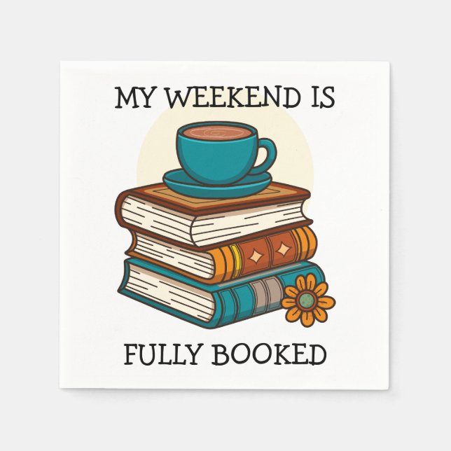 Serviette En Papier Week-end Les Amateurs De Livre Entièrement Réservé (Devant)