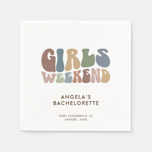 Serviette En Papier Week-end Retro Bachelorette Party Girls
