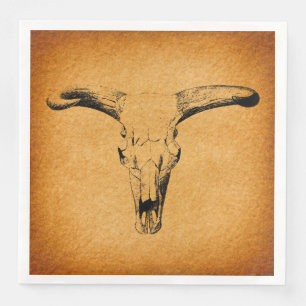 Serviette En Papier Western Bull Horns