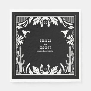 Serviette En Papier Western Country Cowboy Rustique Mariage