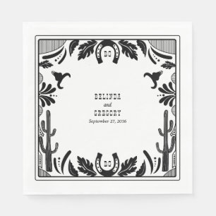 Serviette En Papier Western Country Cowboy Rustique Mariage