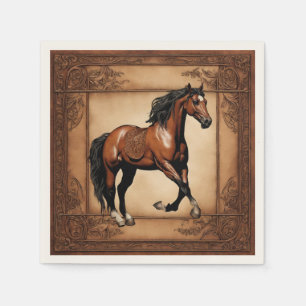 Serviette En Papier Western Country Equine Equestria Horse Party