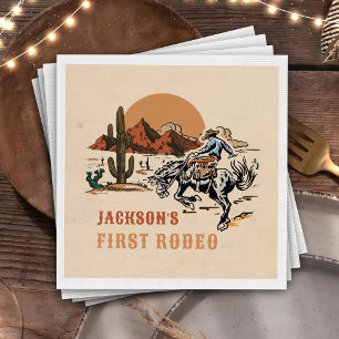 Serviette En Papier Western Cowboy Rodeo 1er Anniversaire Napkins